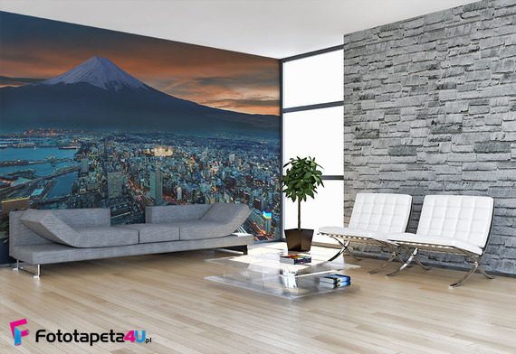 Wieczorne-miasto-w-cieniu-fuji-fototapety-japonia-30498202-f4u