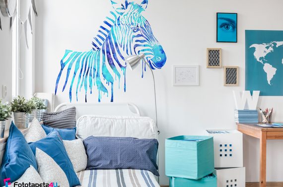 Zebra-w-modnych-turkusach-to-jest-to-fototapety-fototapety-do-pokoju-nastolatka-62934266-f4u