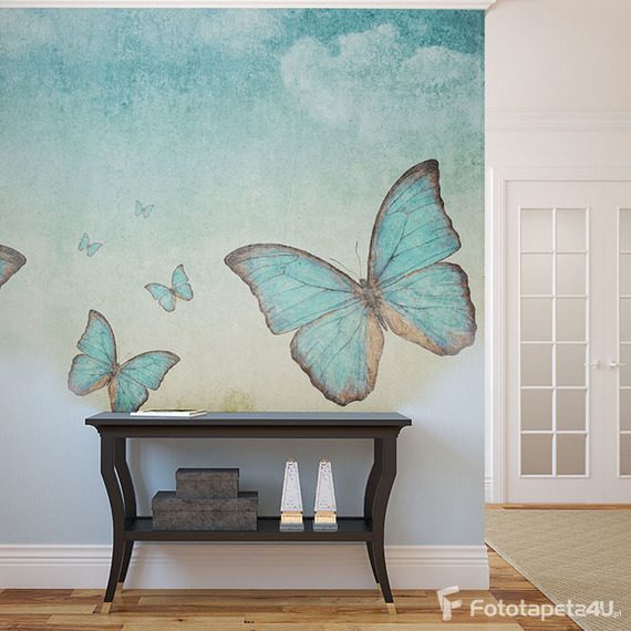 Motyle-w-pastelowych-turkusach-fototapety-fototapety-do-salonu-39296410-f4u